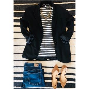 J. Crew Long Sleeve boatneck stripe top